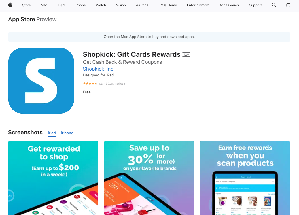 Shopkick из App Store