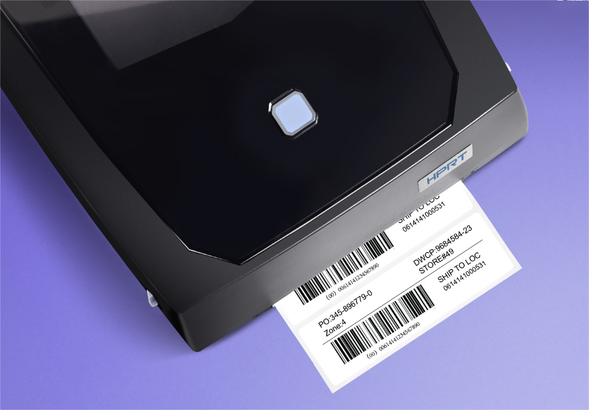 A label being printed from a принтер штрих-кодов