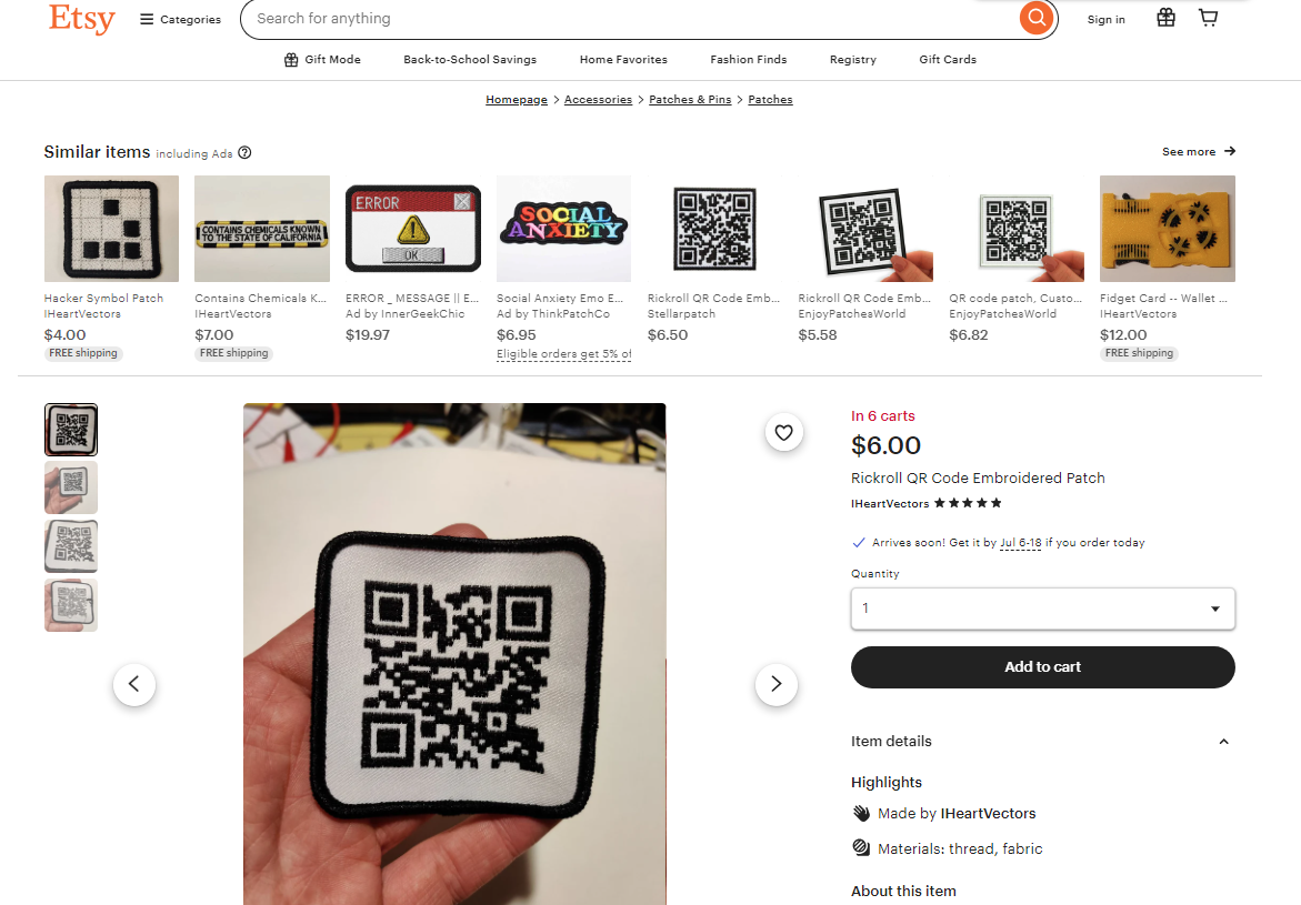 Etsy.png Вышивка QR - код Rick