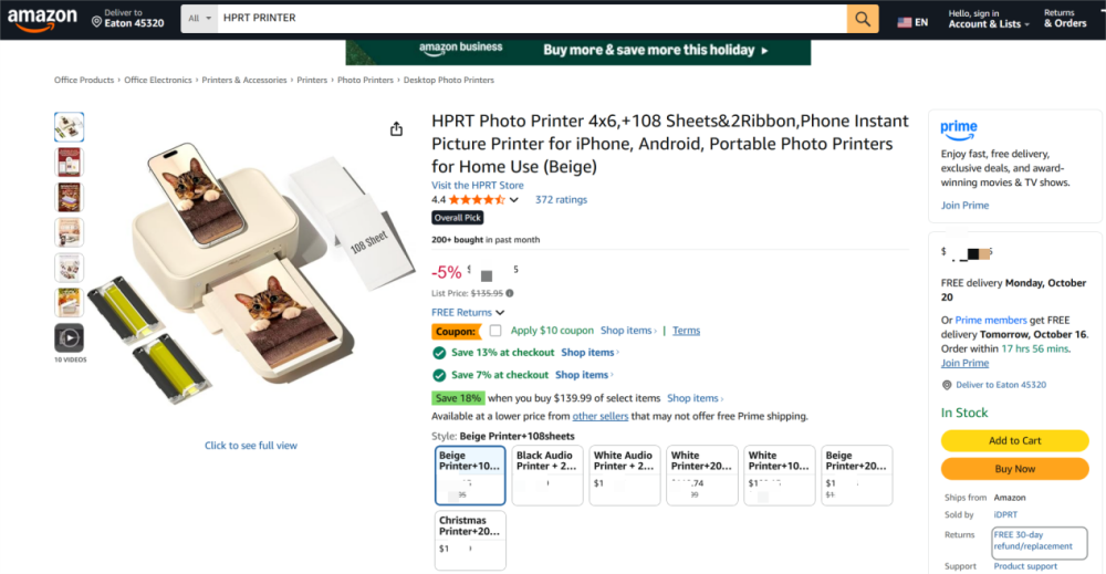 описание продукта amazon