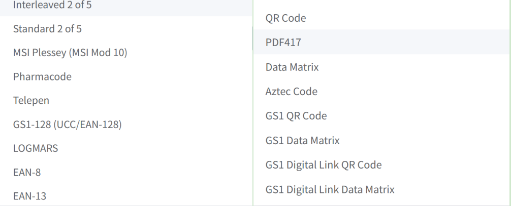 supported 1d 2d barcode formats Поддерживаемые форматы штрих-кодов 1D 2D
