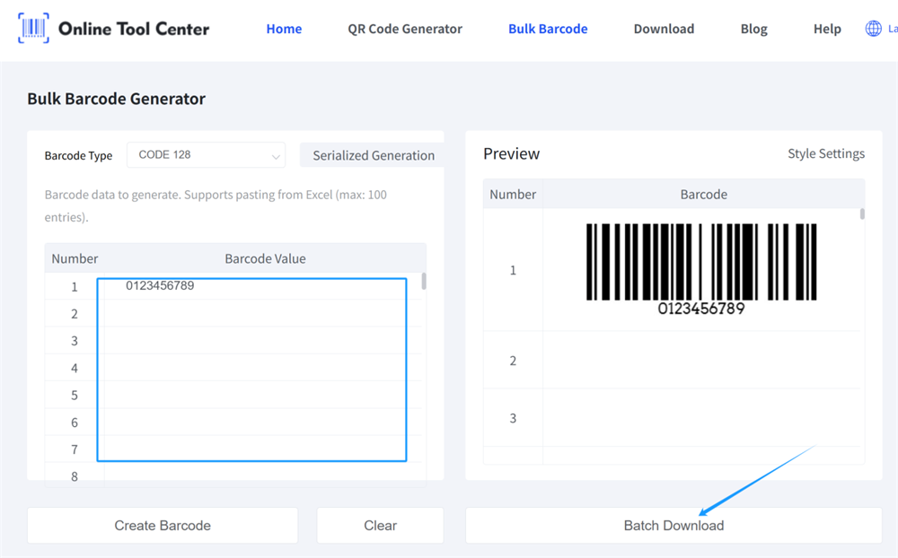 free bulk barcode generator бесплатный генератор штрих-кодов