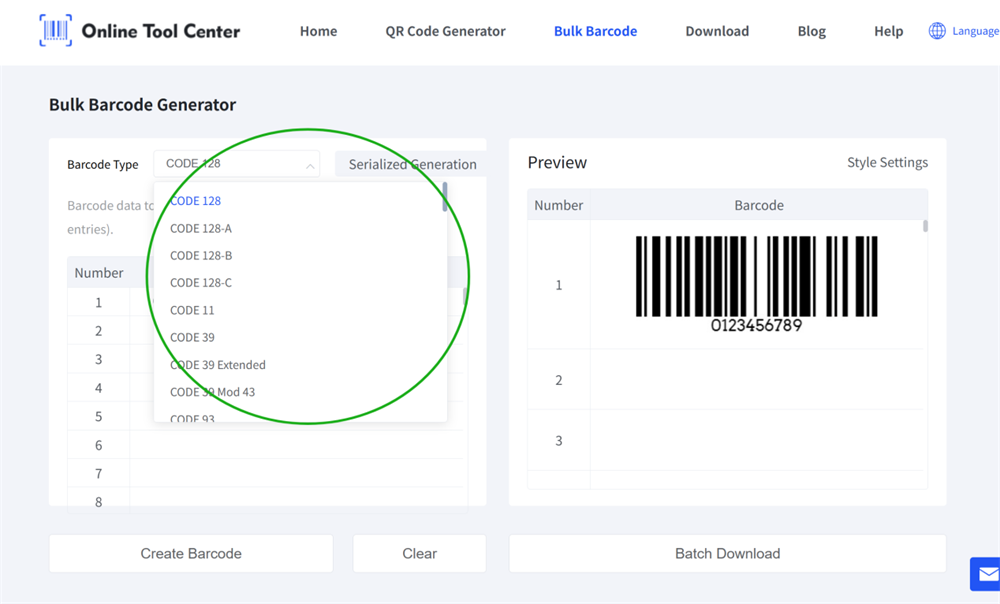 bulk barcode generator генератор штрих-кодов