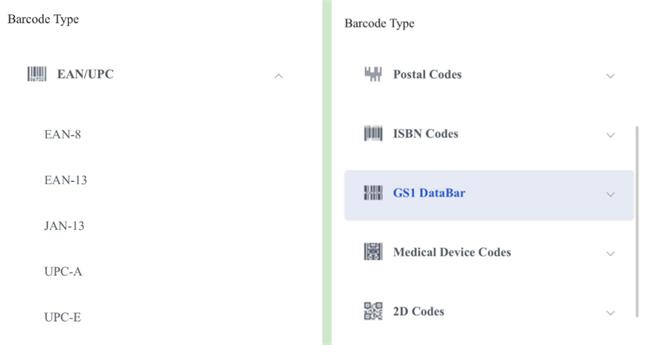 типы штрих-кодов