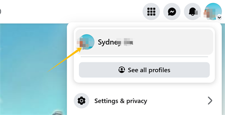 нажмите на фотографию профиля на Facebook