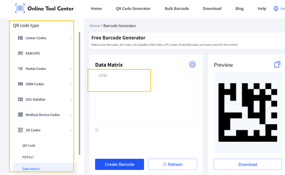 Генератор кода DataMatrix