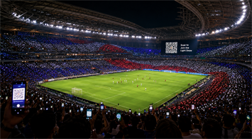 World Cup QR code light show Чемпионат мира QR код световое шоу