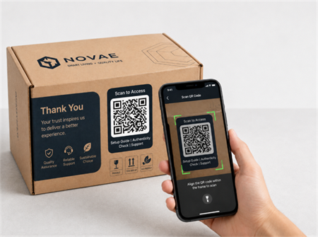 сканировать QR-код на упаковочной коробке