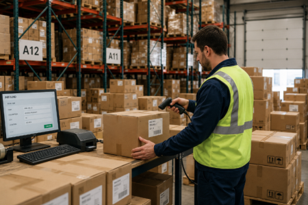 scanning barcodes in warehouse сканирование штрих-кодов на складе